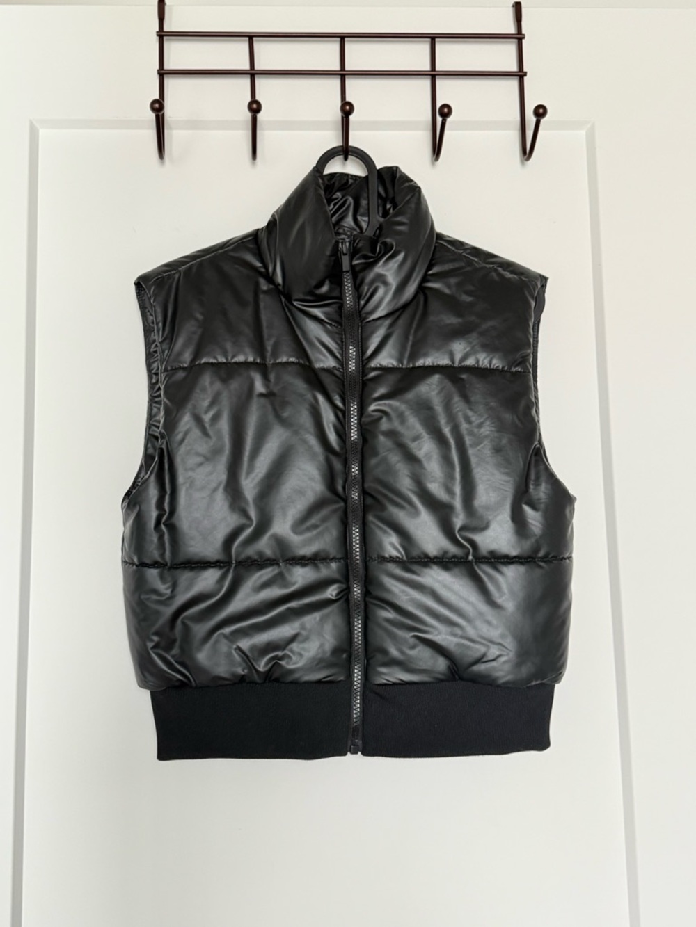Forever 21 Black Faux Leather Puffer Vest